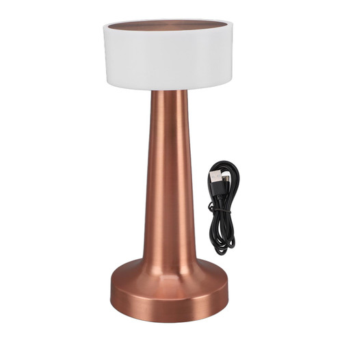 Cordless Table Lamp 3 Color Mode Touch Control Stepless Dimming 1800mAh USB Charge Book Reading Light for Bedroom Office Rose Gold
