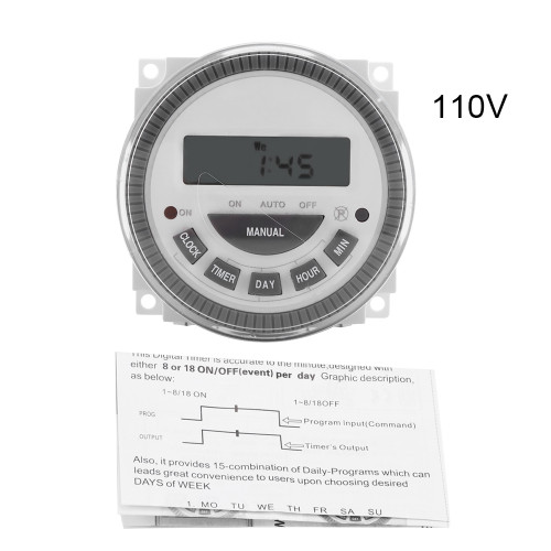 16A 7 Days Weekly Programmable Digital Timer Time Relay Switch Output ( 16A TM-619H-1)