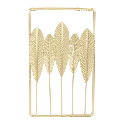 Metal Wall Sculpture Iron Leaves Designed Northern Europe Style Wall Hanging Decoration for Home Bedroom