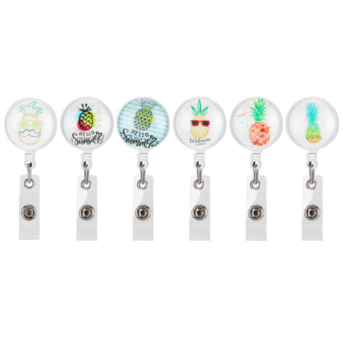 Portable Cute Pattern 360 Degree Rotating Retractable Work Card Clip Holder Buckle Supplies