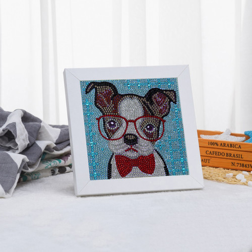 DIY 5D Diamond Painting Cute Dog Pattern 150x150mm Full Drill Diamond Embroidery Desktop Decor Children Gift