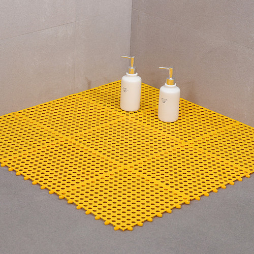 Bathroom Mat 30 X 30cm Prevent Slipping Spliced Comfortable Indoor Bath Mat for Bathrooms Kitchens ResidencesYellow