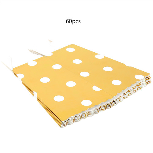 60PCS Striped Style Popcorn Bags Treat Boxes For Birthday Children Movie Party Wave Spots