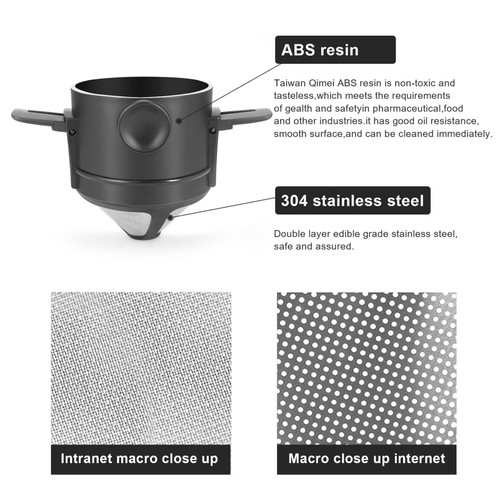 Portable Hand Brewed Coffee Filter Folding Double Layer Filtration Ultra Fine Encrypted Coffee Filter