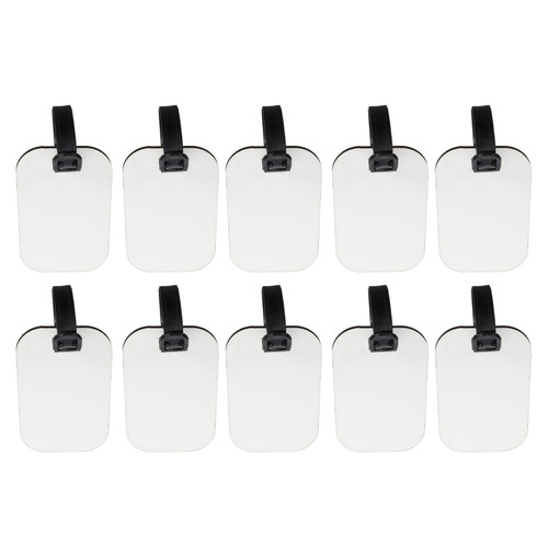10pcs Sublimation Luggage Tag White MDF Double Sided Printable Eye Catching Blank Baggage Tags for DIY Travel Suitcase Bags A2