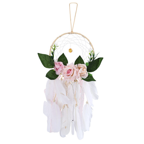 Home Garden Decoration Wall Hanging Feather Dreamcatcher Pendant Gift with Night Light