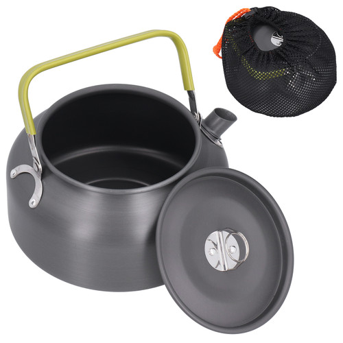 1.2L Outdoor Camping Kettle Aluminium Alloy Water Pot with Bag for Mountaineering Fishing Picnic