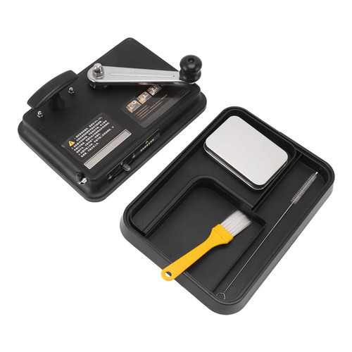 Manual Cigarette Rolling Machine Straight Push Stainless Steel Cigarettes Roller Maker Black 8mm/0.31in