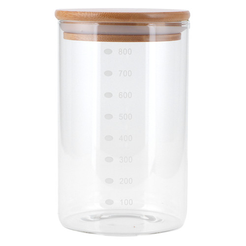 Food Storage Jar with Bamboo Lid High Borosilicate Glass Food Container for Kitchen800ml