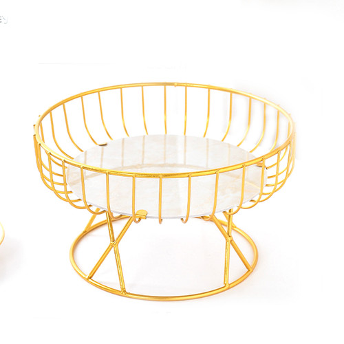 Countertop Fruit Bowl Multi Purpose Large Capacity Metal Wire Basket for Fruits Breads Vegetables Snacks Large Gold