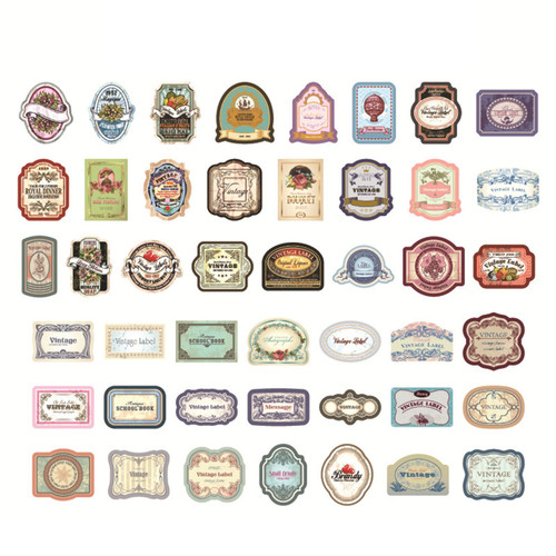45pcs Vintage Decorative Decals PET Exquisite Memory Iron Box Series Retro Handbook Stickers for Diary Notebook Budapest