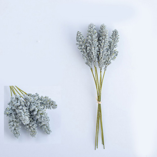 6pcs Artificial Lavender Floral Fake Lavender Plant Bouquets for Farmhouse Home Decoration Blue