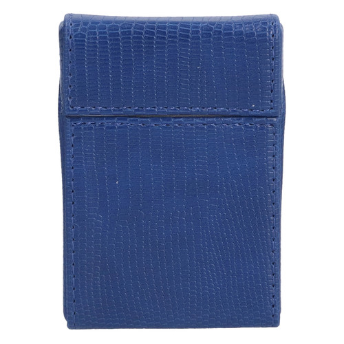 PU Cigarette Case Magnetic Cigarette Box Waterproof and Holds for 20 Cigarettes Lizard Pattern for MenBlue
