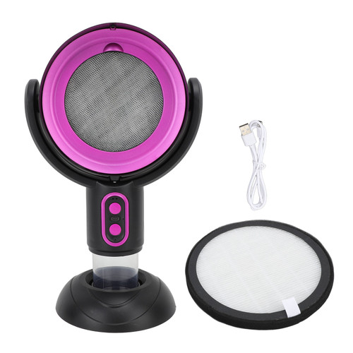 Desktop Range Hood 2 Speed Negative Ion USB Powered Portable Kitchen Exhaust Fan for Apartment 5V 8W Black and Purple