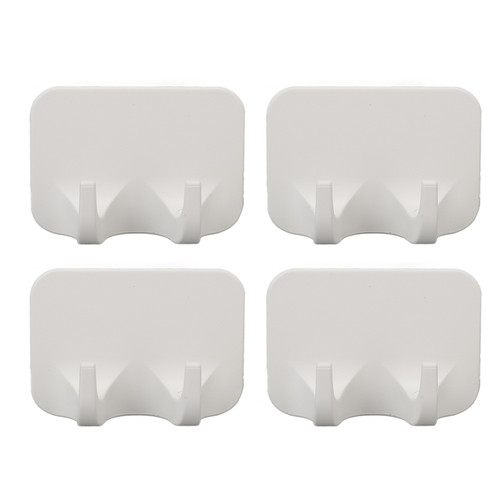 4 Pcs Self Adhesive Wall Hook Strong Stickiness Waterproof Rust Scratch Resistant Double Head Adhesive Hook for Bathroom White
