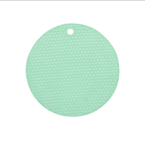 Round Placemat Rubber Toxic Free Prevent Slip Heat Resistant Washable Table Insulation Pad for Cup BowlGreen 14.5cm/5.7in