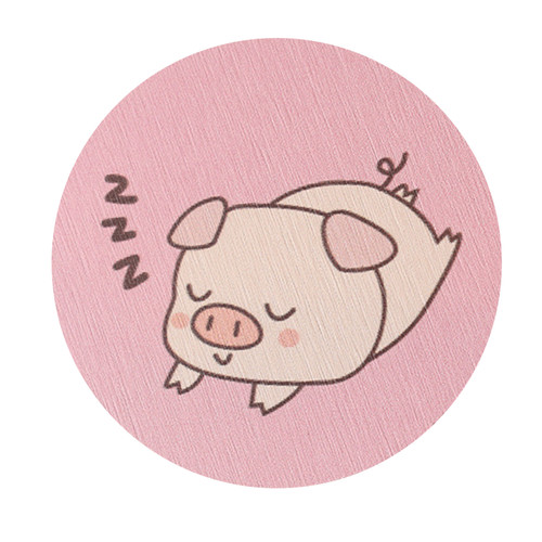 Round Cartoon Diatom Mud Coaster Water Absorbent Coaster Cutlery Insulation Anti Scalding Pad Marble Table Decor Pink Pig