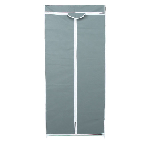 Zipper Type Non Woven Fabric Clothes Closet Folding Clothes Wardrobe Shelf Storage Organizer(Silver Gray )