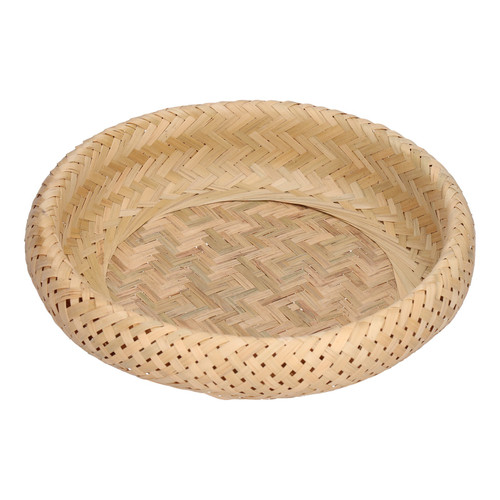 Round Bread Baskets Bamboo Hand Woven Fruits Vegetable Storage Basket Organizer for Home Kitchen Restaurant