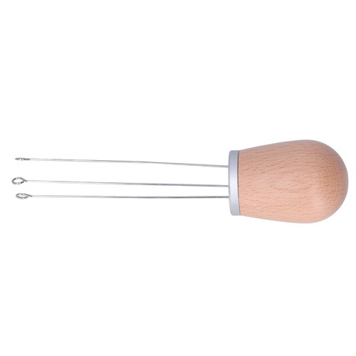 Needle Type Coffee Powder Distributor Wood Handle Coffee Stirrer Distribution Tool(Silver Cover  Beech )