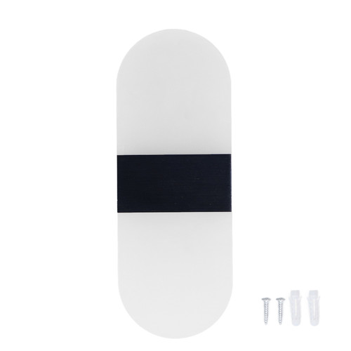 LED Wall Light Acrylic 360° Up Down 6W Warm Modern Wall Lamp for Hallway Bedroom Restaurant 90‑265V Black