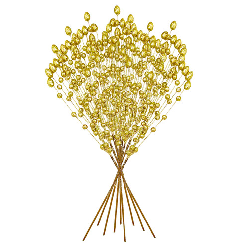 Simulation Berry Sprigs Christmas Berry Branches Glitter Foam Christmas Tree Decoration Picks
