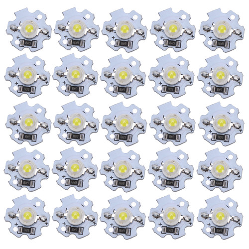 25Pcs 5V LED Chips 200LM 1W High Power LED Lamp Beads for DIY Lighting FixturesPure White 6000‑6500K