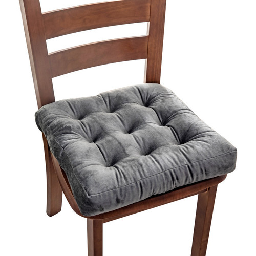 Dining Chair Cushion Square Seat Pad for Tatami Student Dormitory Home Bay Window Dark Gray 40x40cm