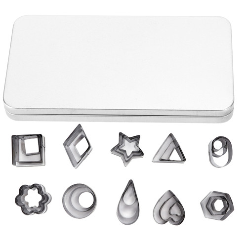 30Pcs Cookies Mold Stainless Steel Mini Geometric Pattern Exquisite Workmanship Biscuits Cutting Mold