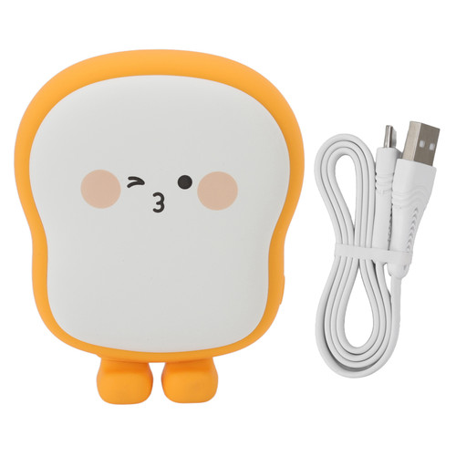 Electric Hand Warmer Cute Toast USB Rechargeable Hand Warmer 6000mAh Power Bank for Home Office Blush Expression