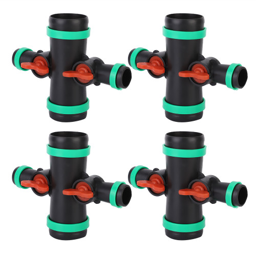 Irrigation Micro Spray Pipe Connector 4 Way Hose Fitting Irrigation Sprinklers G1"/G2" Valve