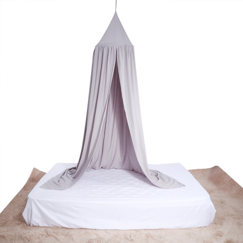 Round Dome Hanging Bed Canopy Mosquito Net Curtain for Baby Kids Reading Playing (Grey)