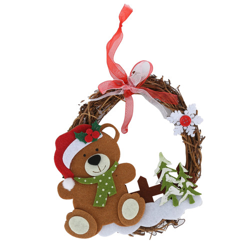 Christmas Decorative Rattan Wreath Christmas Vine Circle Wreaths DIY Christmas Craft Interior Decoration for Home Party Shop OfficeElk