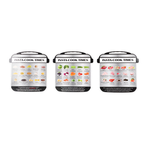 3Pcs Cooking Magnetic Sheet Pressure Cooker Grain Vegetable Meat Cooking Time Reference Guide1