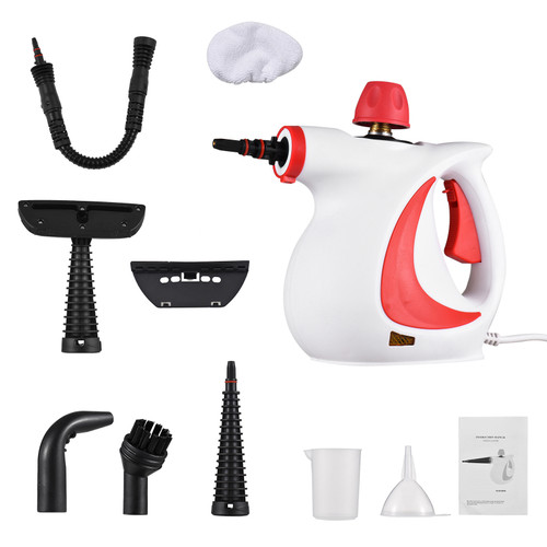 Handheld Steam Cleaner 1050W High Temperature Pressurized Steam Cleaning Machine with 9PCS Accessory Portable Multifunction Steamer for Kitchen Sofa Bathroom Car Window