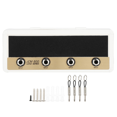 Vintage Guitar Key Holder Wall Mounted Guitar Amplifier Key Hanger Rack Keychain HolderWhite