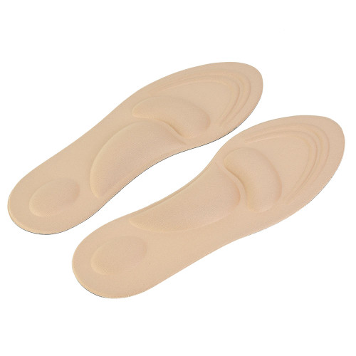 Comfortable Massage Beige Sponge Shoes Insole Sneaker Insert Cushion (Beige)