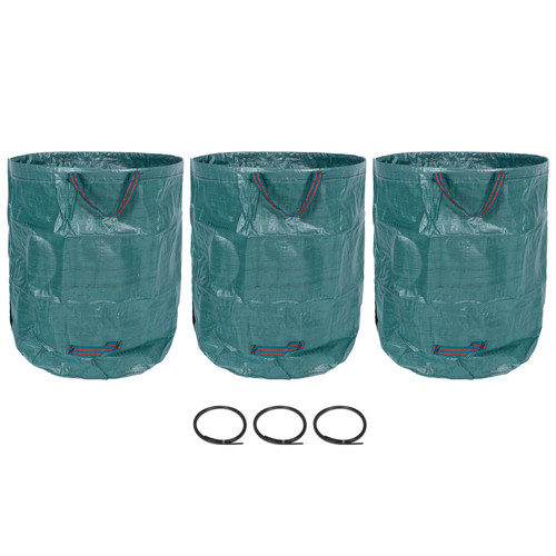 3Pcs Large Capacity Garden Bag Reusable Leaf Garbage Waste Collection Container Storage Bag