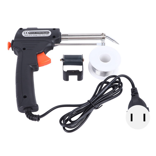 Handheld Solder Iron Kit Welding Tool 60W Soldering Iron with 50g Solder Wire for Circuit Board Home DIY Electronic Repair Black US Plug 110V