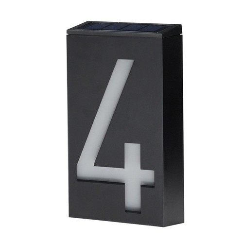 Solar House Number Solar Powered 1000mAh Rechargeable LED Illuminated Address Plaque