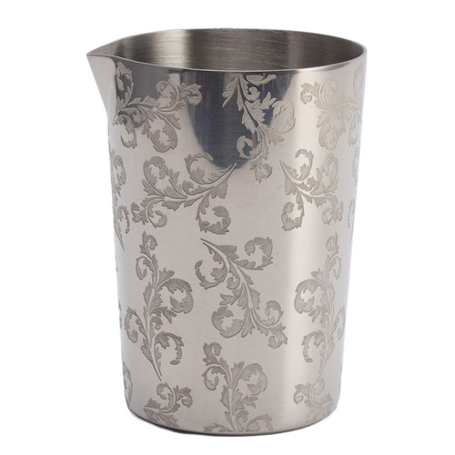 Cocktail Mixing Glass 304 Stainless Steel Heat Preservation Engraved Bartending Mixing Glass for Bar