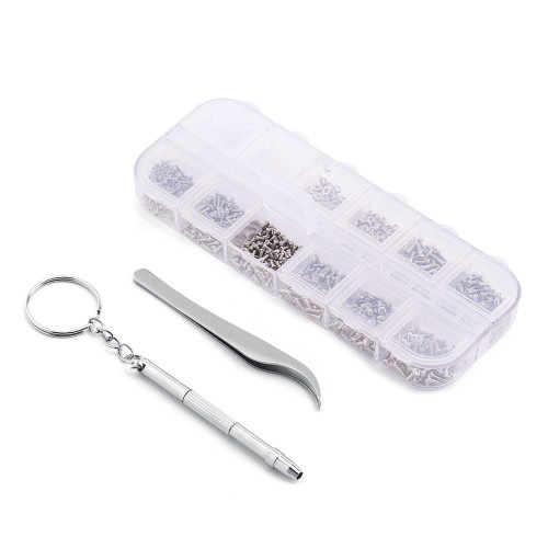Eyeglass Sunglass Watch Repair Stainless Steel Screws Nuts Tool Kit   Tweezer   Screwdriver