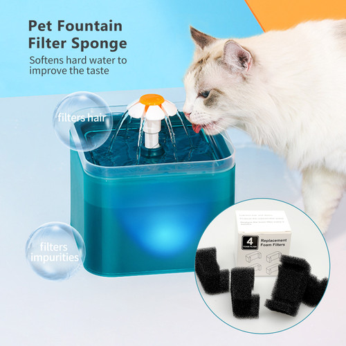 4PCS Pet Fountain Filter Sponge Replacement Pet Fountain Foam Filter