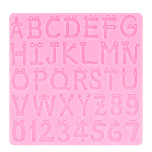 Number Alphabet Pattern Silicone Mould for DIY Chocolate Fondant Cake Decoration