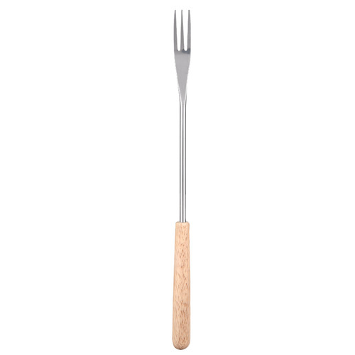 26.5cm Wooden Handle BBQ Fork Roasting Stick Skewer for Camping Picnic