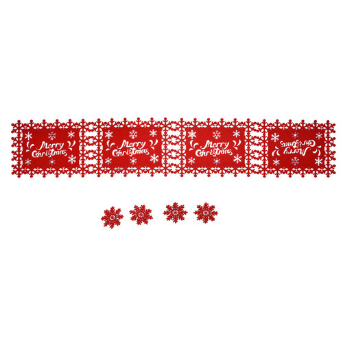 Christmas Table Runner Placemat Heat Protection Water Absorption Felt Table Runner Placemat(4 English Placemats 4 Coasters )