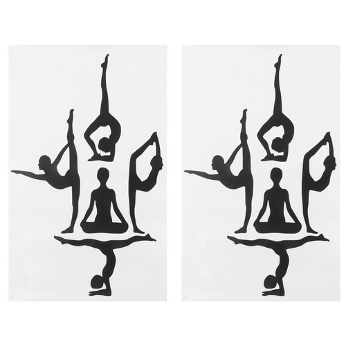 2Set Yoga Pose Wall Sticker Pattern Art Mural Decoration for Living Room Bedroom Study