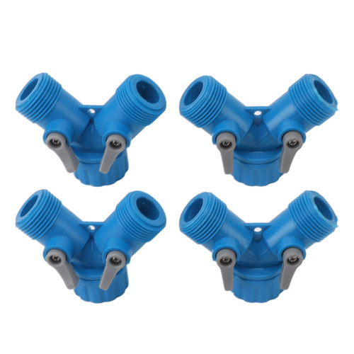 Tap Y Splitter 2 Way 2 Valves Hose Splitter Connector for Garden Hose Faucet  Standard 4pcs
