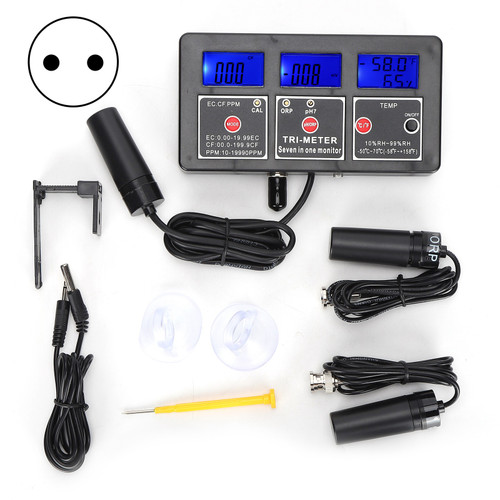 PH‑218 7 in 1 Water Quality Tester PH/TEMP/EC/CF/TDS/OPR/RH Water Meter Multifunctional DetectorEU Plug 230‑240V