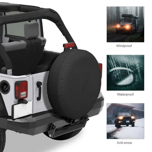 32 x 12 Inch Spare Tire Cover Oxford Cloth Auto Tyre Covers Waterproof Dustproof Protector SUV Vehicle Tire Cover for Car Wheel Accessories